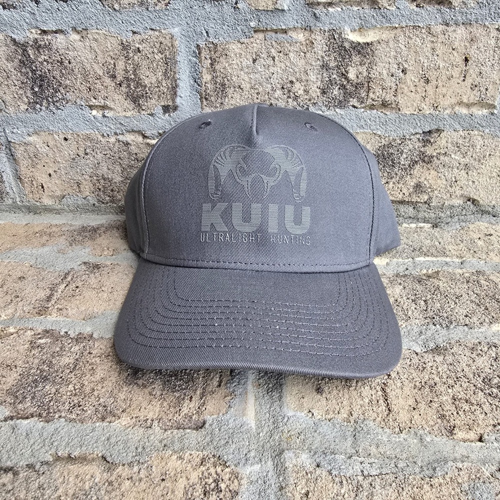 KUIU Ultralight Hunting Snapback Hat Mens Gray Cotton Logo Baseball Cap OS